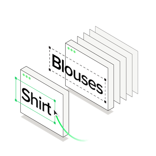 Illustration showing AI recognizing synonyms and different names for the same product.